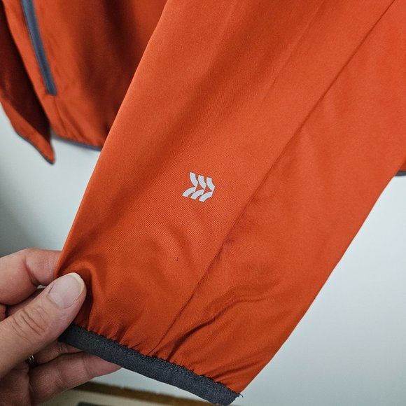 All In Motion Men Jacket Size Medium Lightweight Water Repellent Rust/Orange Zip - Picture 6 of 10